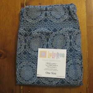 LuLaRoe Blue Lace Leggings, One Size (OS)